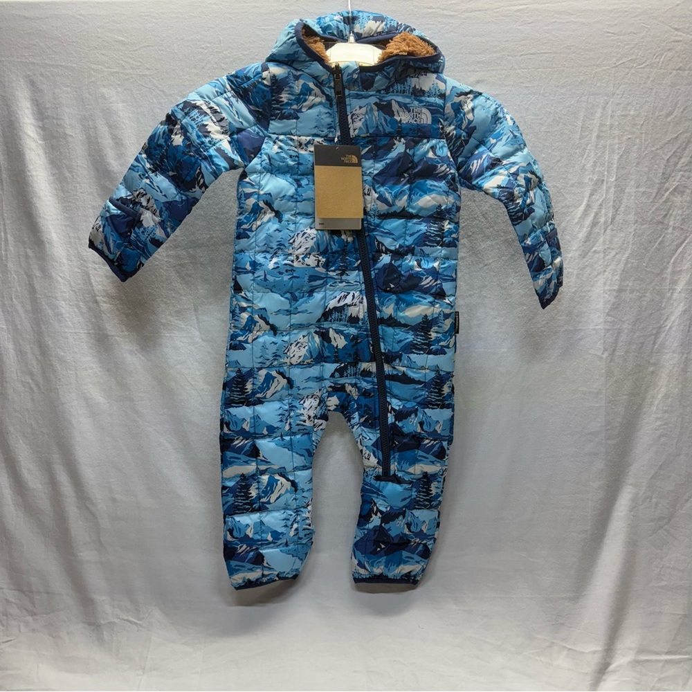 The North Face Kids Blue Patterned Thermoball Snowsuit